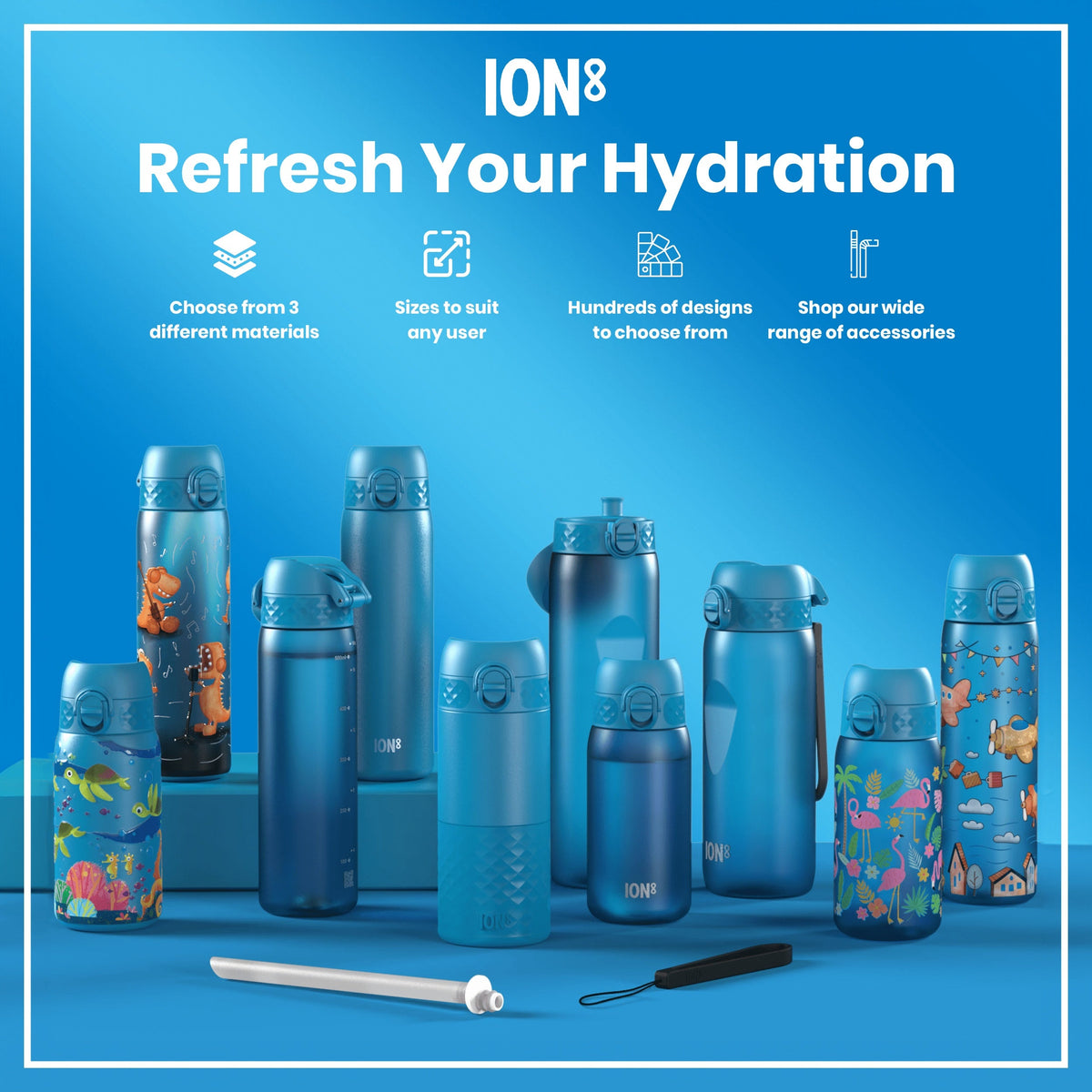 Bottle, Recyclon, Blue, 750ml