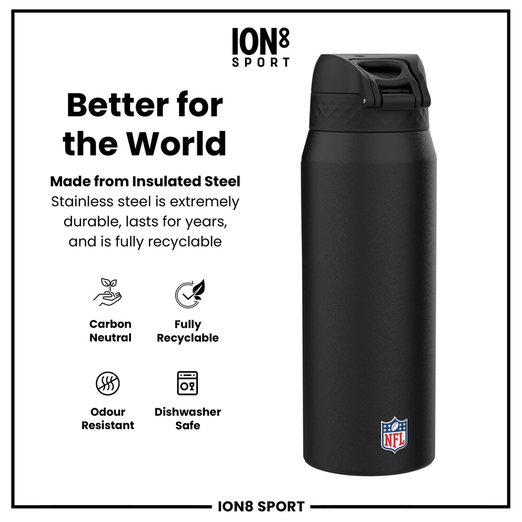 NFL x ION8 Insulated Steel Water Bottle, NFL Bills, 750ml (24oz)