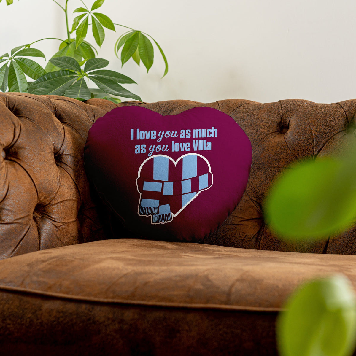 Love You as much as You Love Villa - Heart Shaped Cushion
