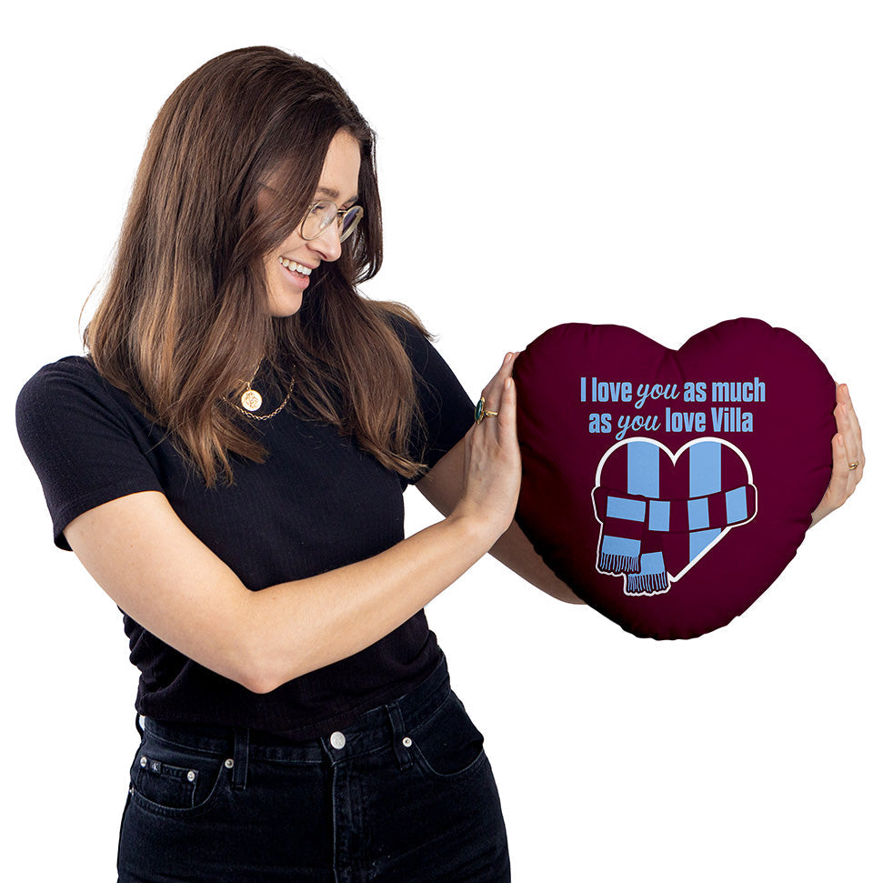 Love You as much as You Love Villa - Heart Shaped Cushion
