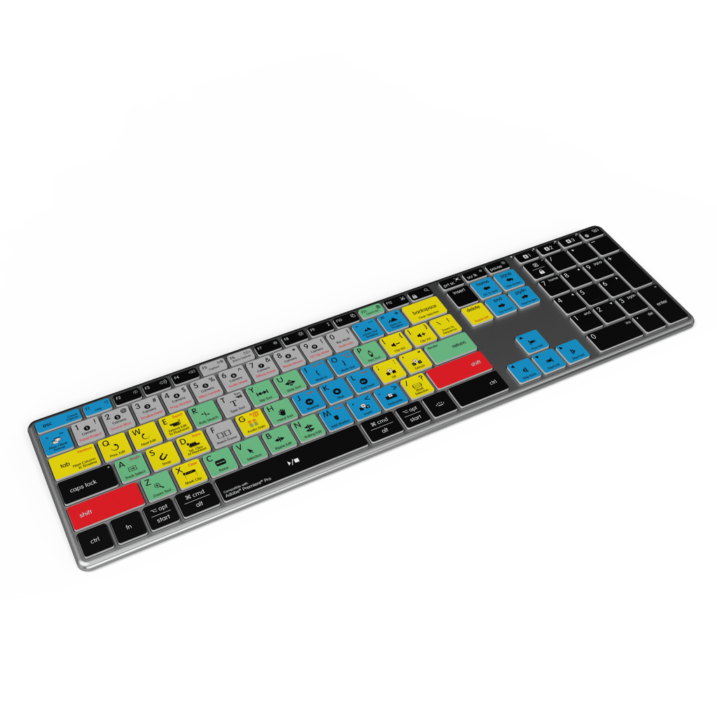 Adobe Premiere Keyboard | AB10 Backlit | Wired & Wireless | Mac & PC