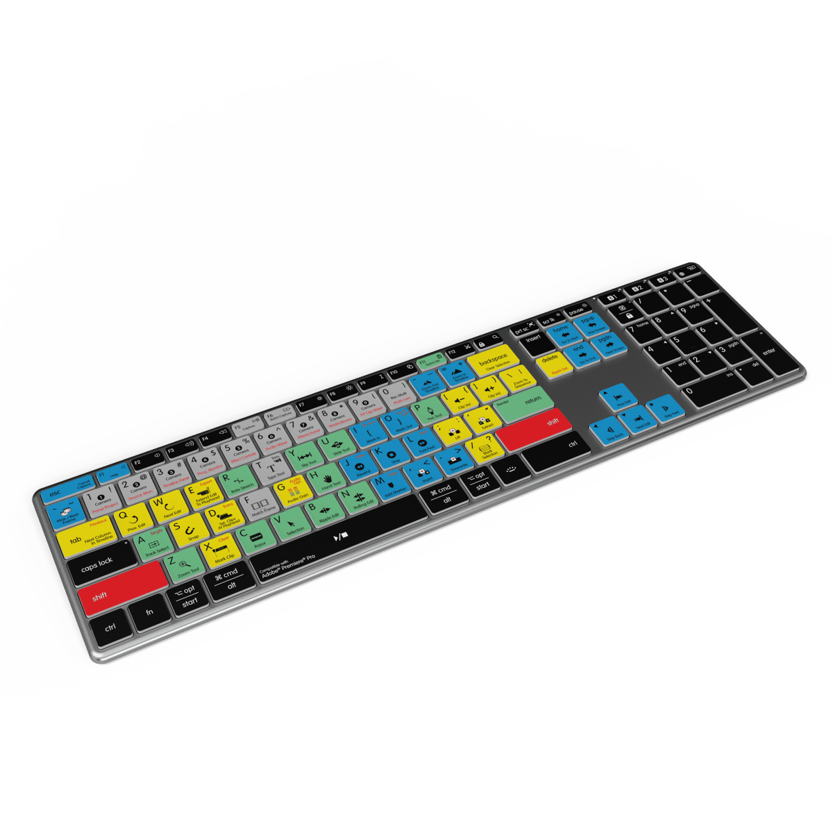 Adobe Premiere Keyboard | AB10 Backlit | Wired & Wireless | Mac & PC