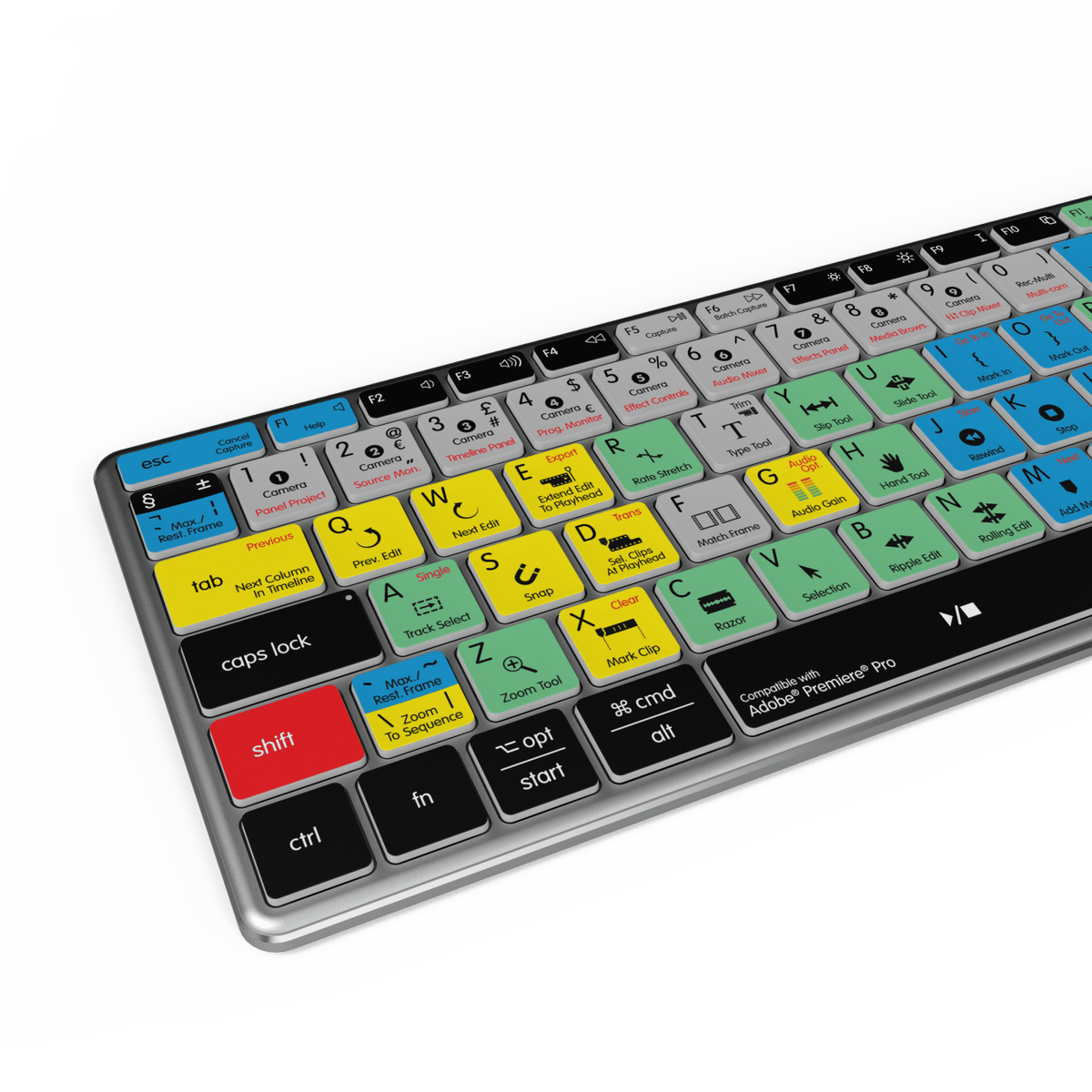 Adobe Premiere Keyboard | AB10 Backlit | Wired & Wireless | Mac & PC