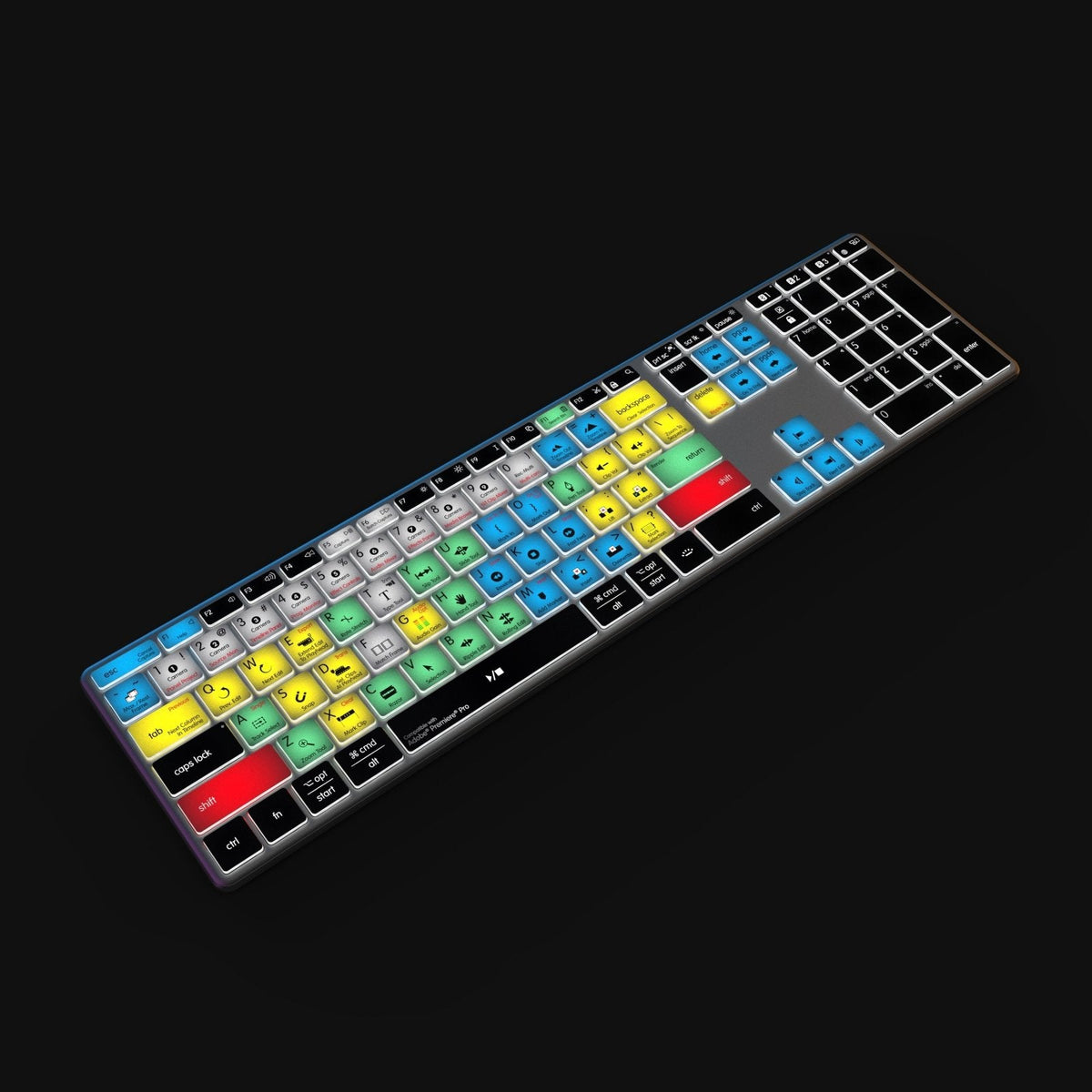 Adobe Premiere Keyboard | AB10 Backlit | Wired & Wireless | Mac & PC