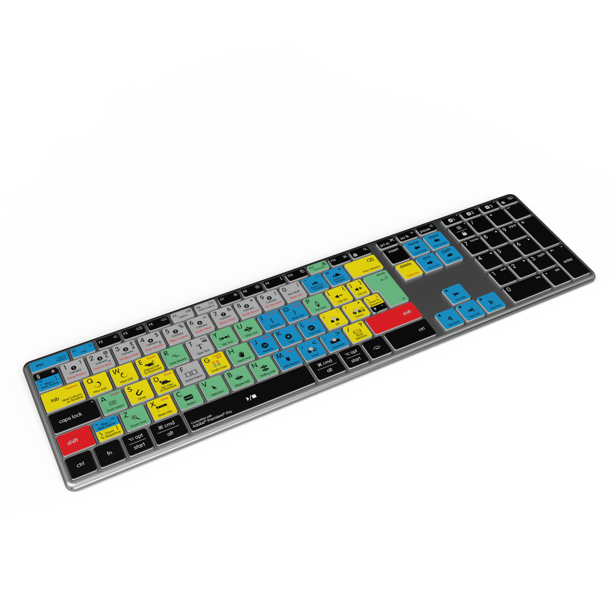 Adobe Premiere Keyboard | AB10 Backlit | Wired & Wireless | Mac & PC