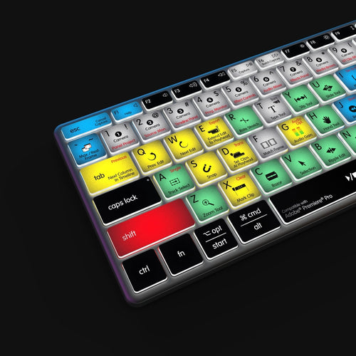 Adobe Premiere Keyboard | AB10 Backlit | Wired & Wireless | Mac & PC