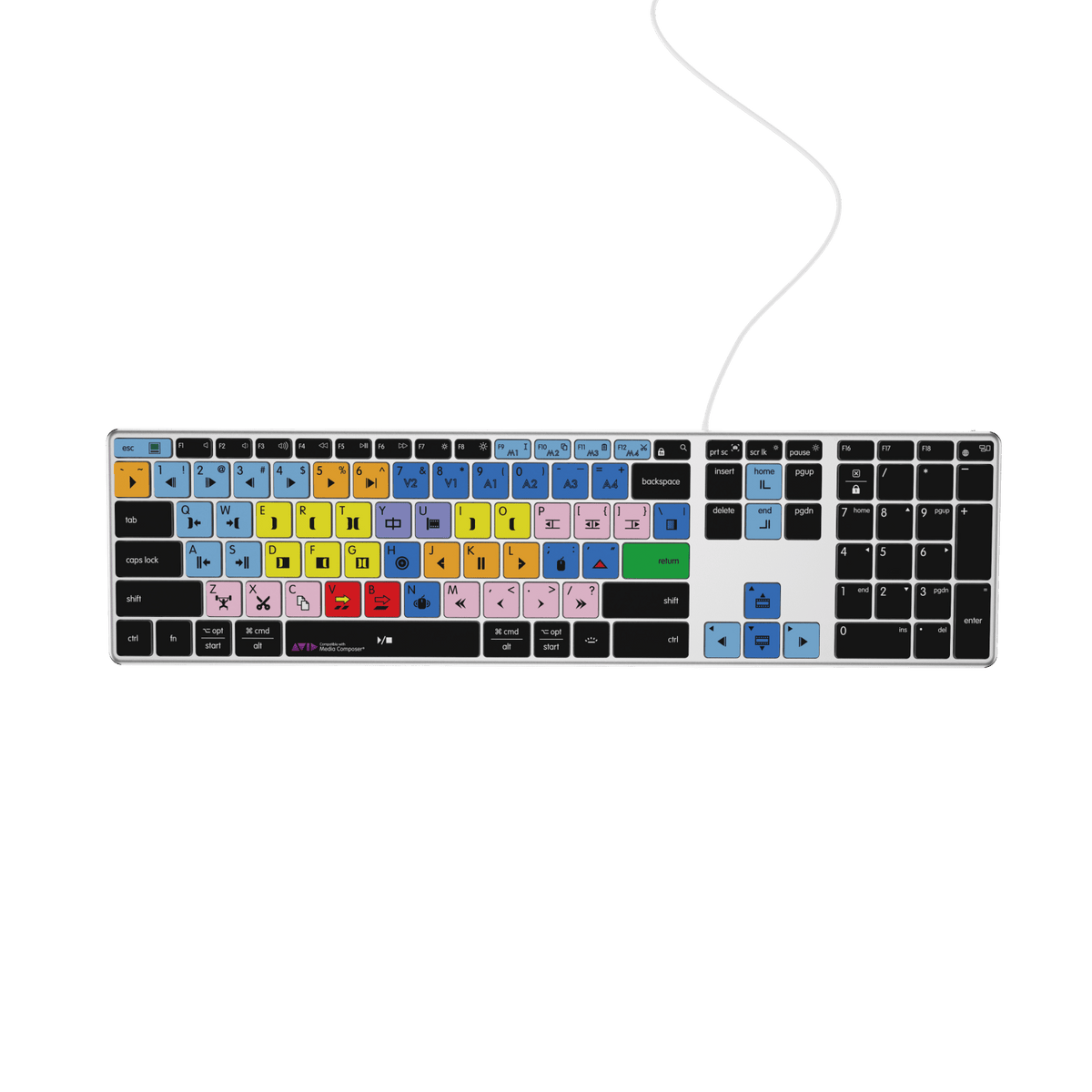 Avid Media Composer Keyboard | AB10 Backlit | Wired & Wireless | Mac & PC