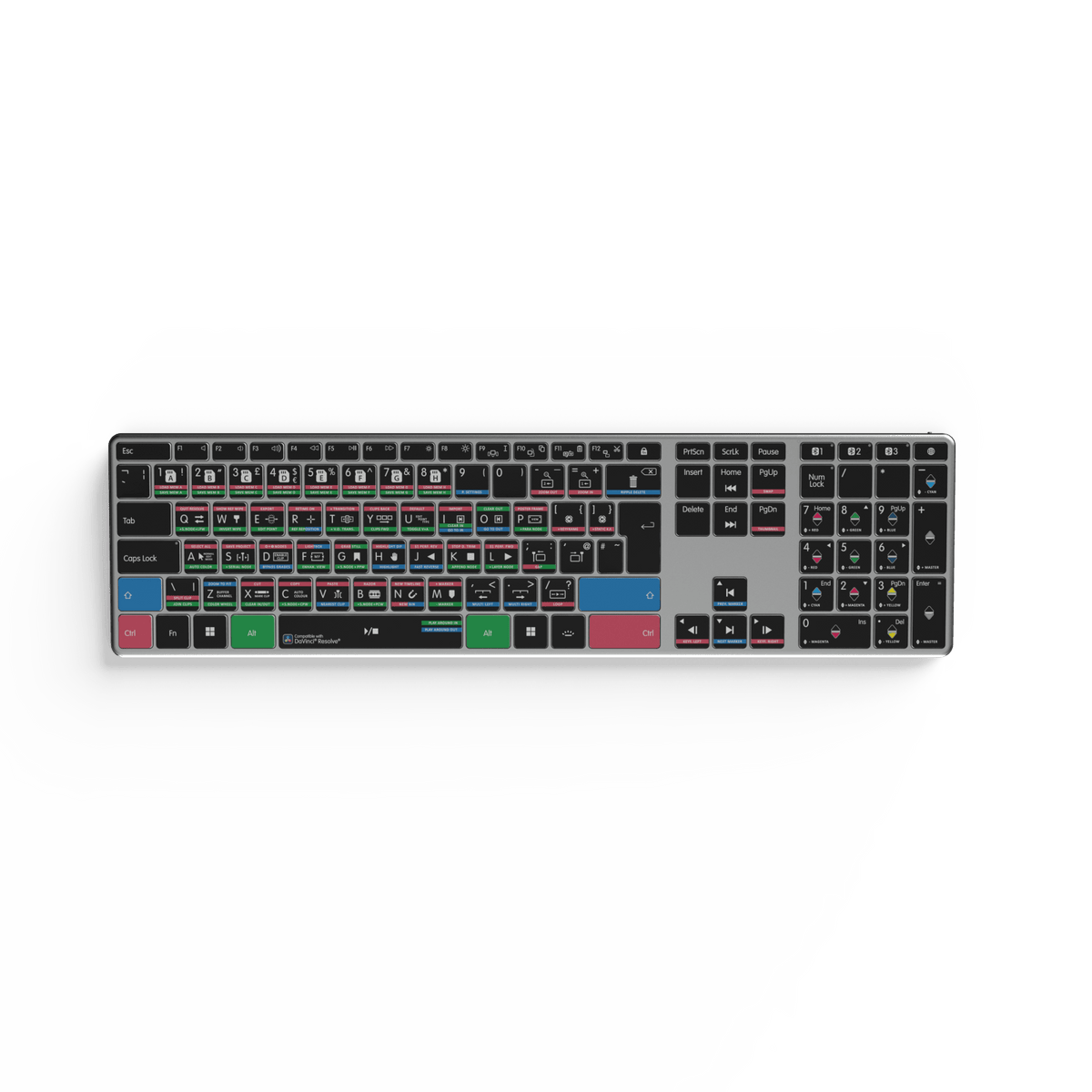 DaVinci Resolve Keyboard | AB10 Backlit | Wired & Wireless | Mac & PC