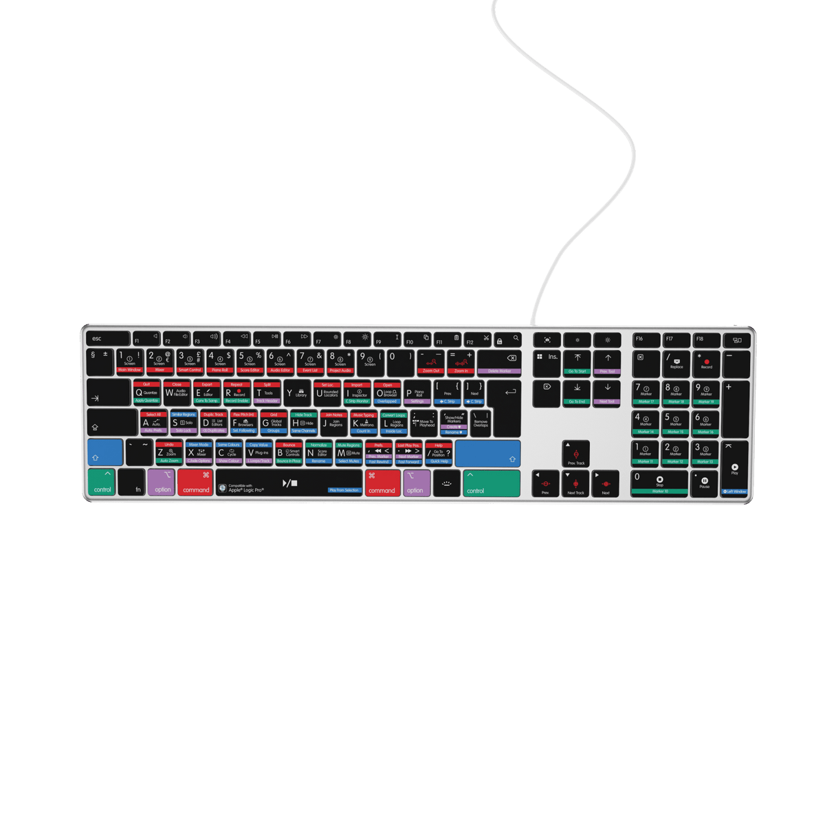 Logic Pro Keyboard | AB10 Backlit | Wired & Wireless | Mac