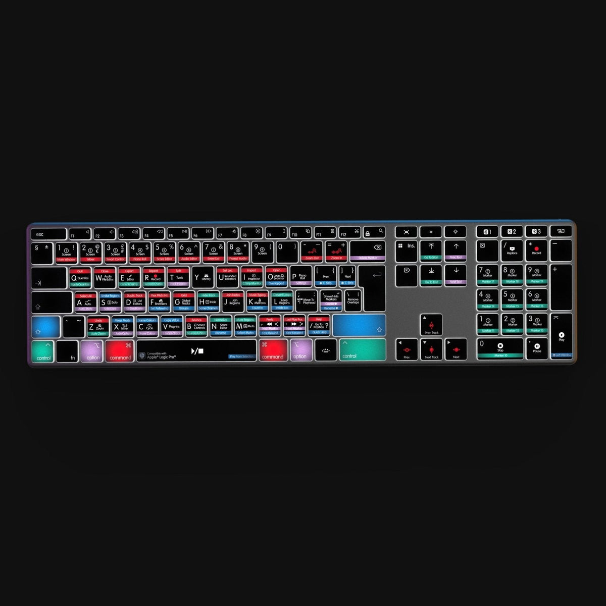 Logic Pro Keyboard | AB10 Backlit | Wired & Wireless | Mac