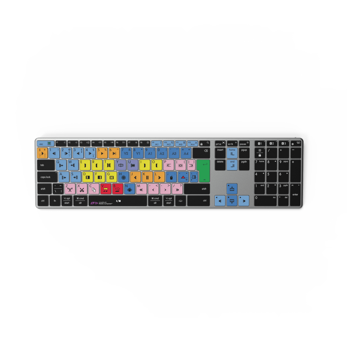 Avid Media Composer Keyboard | AB10 Backlit | Wired & Wireless | Mac & PC
