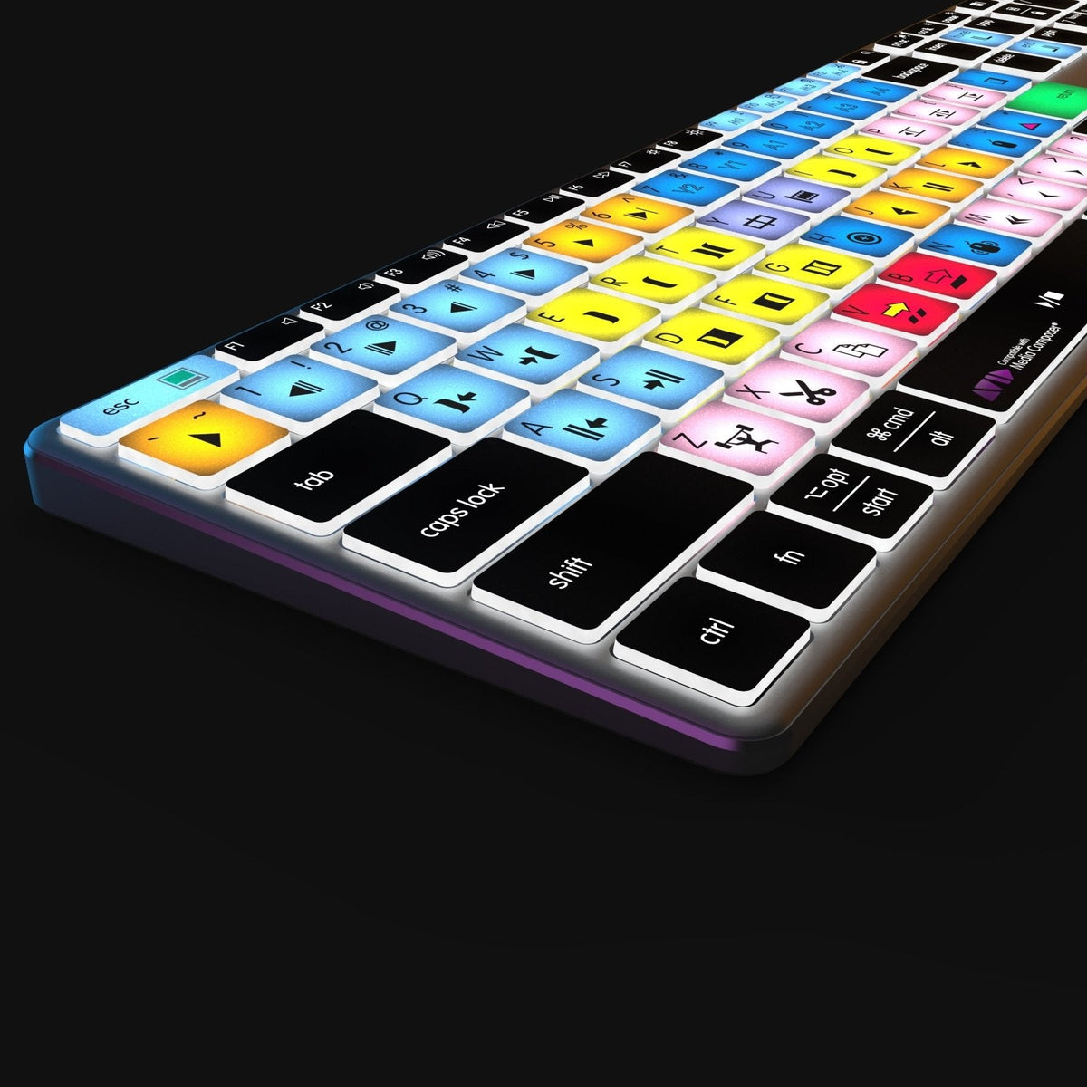Avid Media Composer Keyboard | AB10 Backlit | Wired & Wireless | Mac & PC